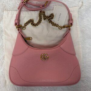 GUCCI Goatskin Small Aphrodite Shoulder Bag in Wild Rose
